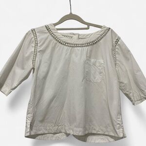 LOFT White Blouse with Pocket Detail size XS